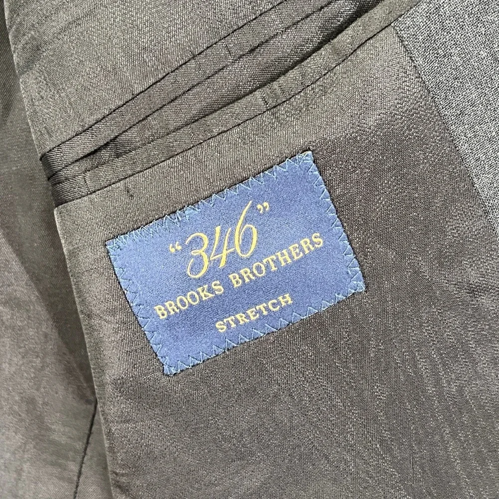Brooks Brothers 346 Blazer Mens 42R Wool Stretch Charcoal Professional Office